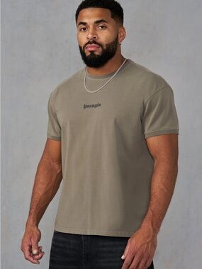 Mens YoungLA 4198 Core Fitted Ringer Tee Logo T-Shirt - Peat Wash Size Large